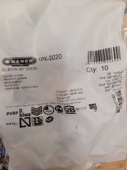 Henco złączki 16 i 20