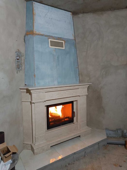 Встановлення камінів під ключ з подачею гарячого повітря на будинок