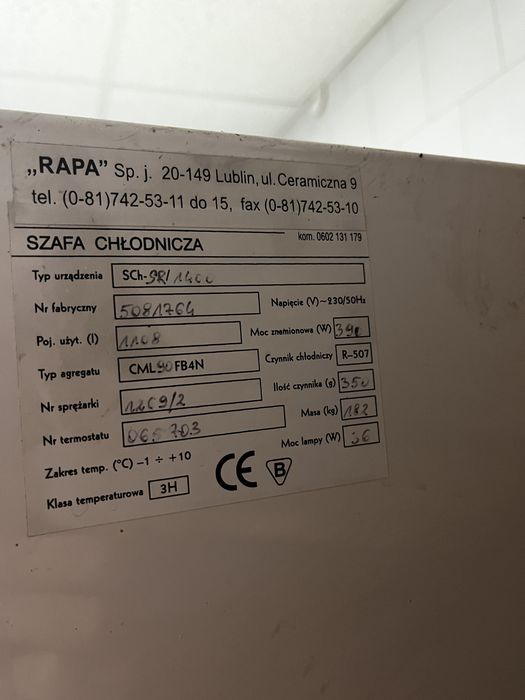 Lada chlodnicza  szafa chlodnicza Rapa