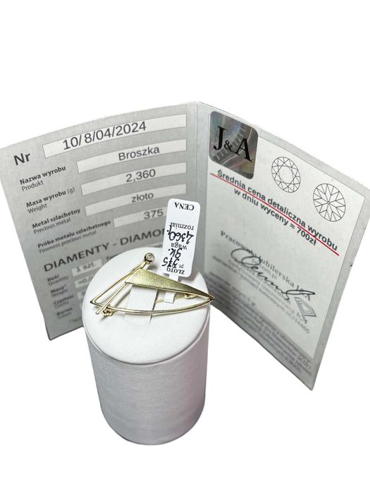 Złota Broszka z Diamentem P:375 / G:2,36