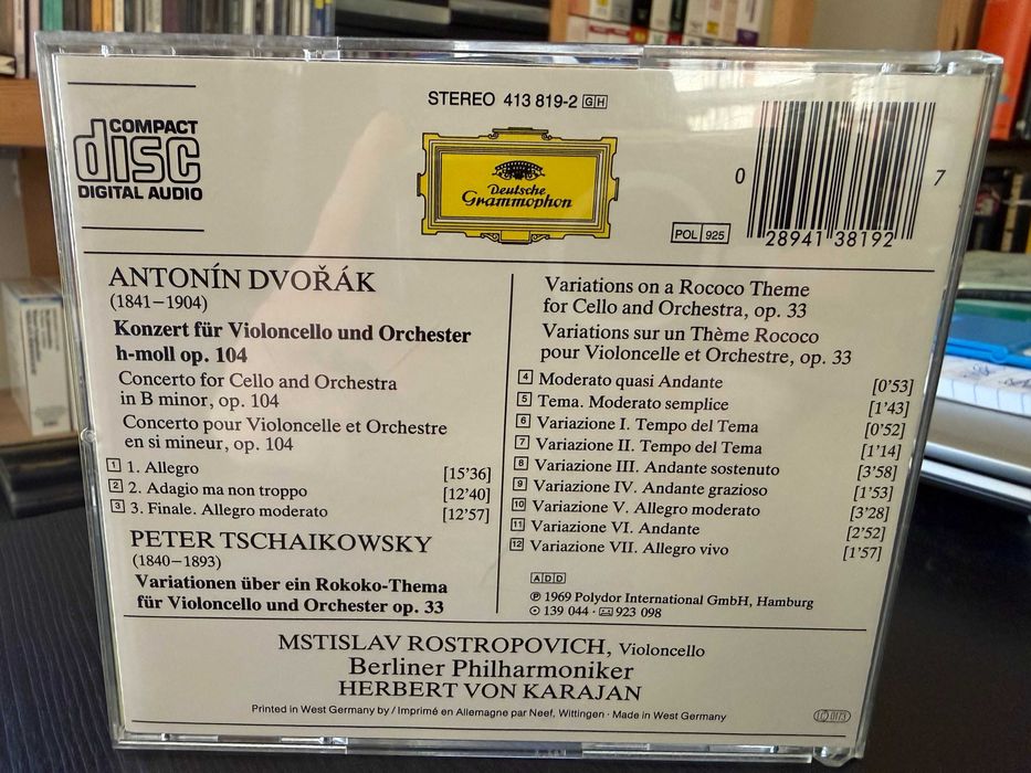 Dvořák, Tschaikowsky – Cellokonzert, Rokoko-Variationen – Rostropovich