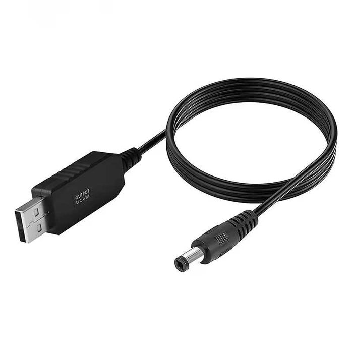 USB → DC 5.5×2.1 мм 9V/12V кабель для роутера / ONU