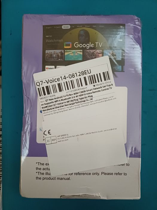 Box tv androide 14 q7 - 8GB + 128GB - Excelente.