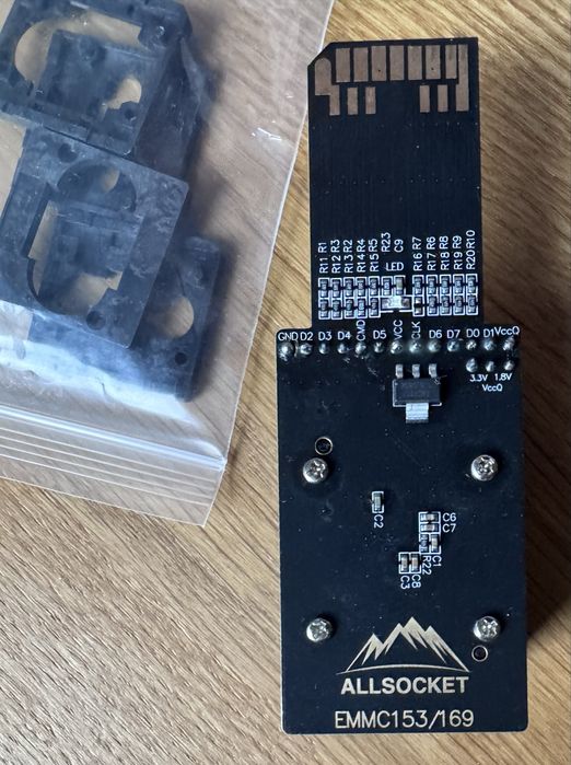 Allsocket adapter pamieci eMMC BGA 169 153 z interfejsem SD