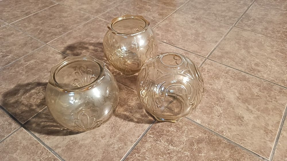 Klosz lampy beżowy przeźroczysty PRL vintage