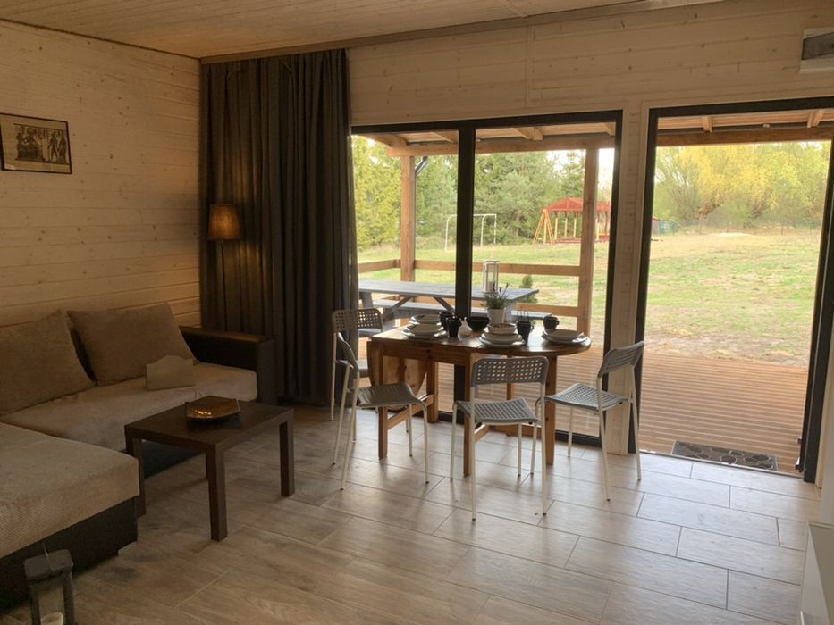 Nowoczesne domki nad jeziorem wynajem Anastazewo klimatyzacja 6 osób