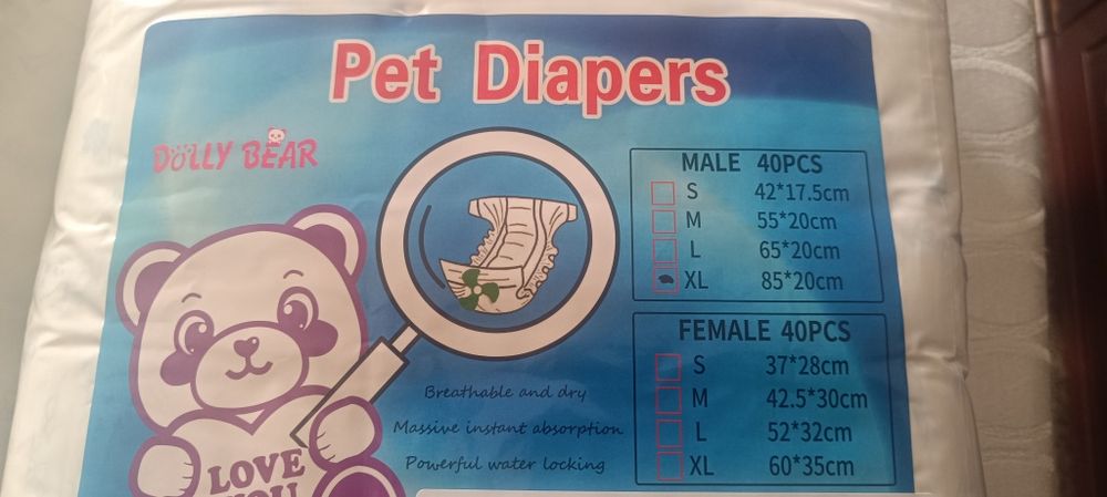 Fraldas de cão adulto