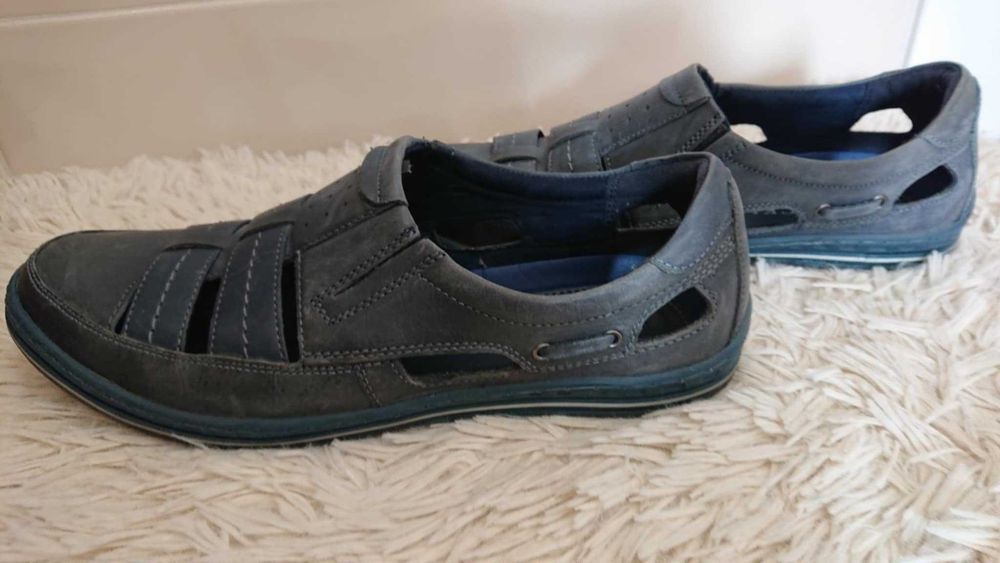 Buty męskie letnie, lekkie ze skóry naturalnej  od Lasocki