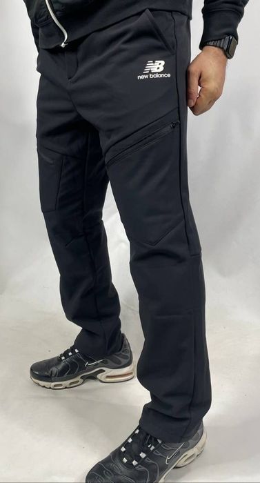 Мужские спортивные штаны New Balance теплые на флисе