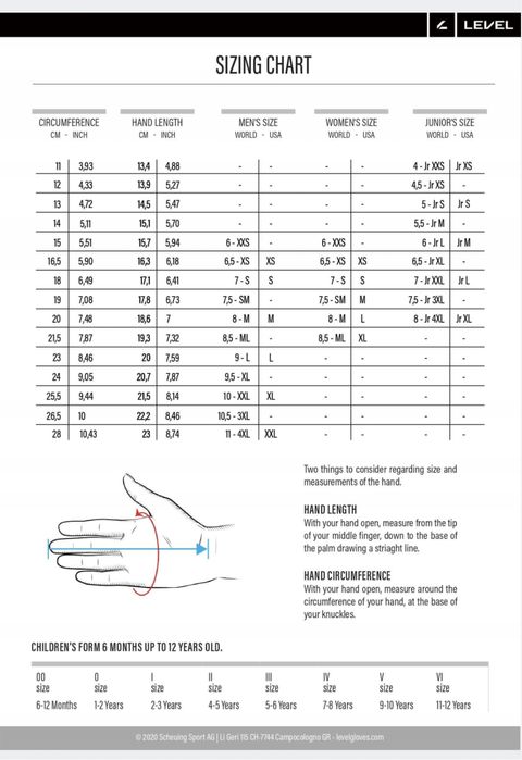 Level rękawiczki dziecięce