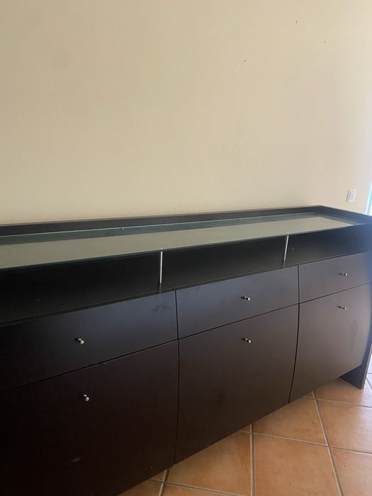 Movel Sala de Jantar - Castanho Escuro/Preto