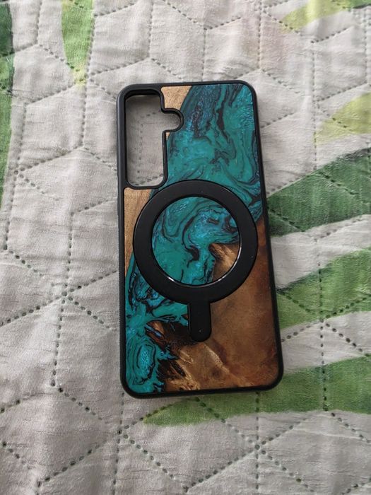 rewniane etui do Galaxy S24, Bewood Unique Turquoise do MagSafe