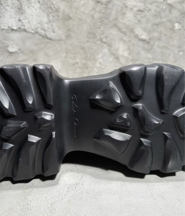 Черевики Rick Owens Mega lace Tractor boots чорні ботинки geobasket