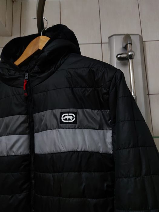 kurtka puchowa cienka XL Ecko unltd czarna szara siwa jacket bluza hoo