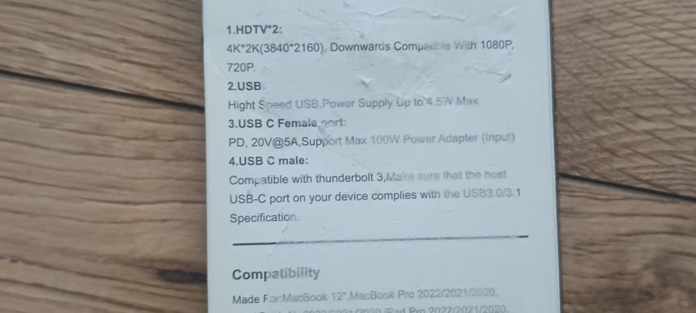 Adapter 4w1 Hub usb C na Hdmi stacja dokujaca