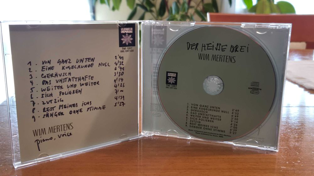 Vendo CD de música "Der Heisse Brei" (2000), do fabuloso WIM MERTENS !