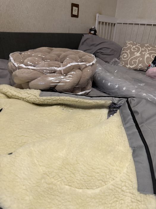 Дитячий бортик /косичка/утеплений чохол в коляску /кокон