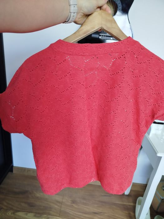 Bluzka ażurowa na krótki rękaw elegancka BrandtexM