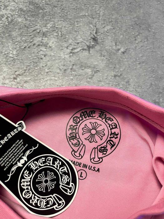 Розовая Футболка Chrome Hearts с бирками (Хром Хартс)