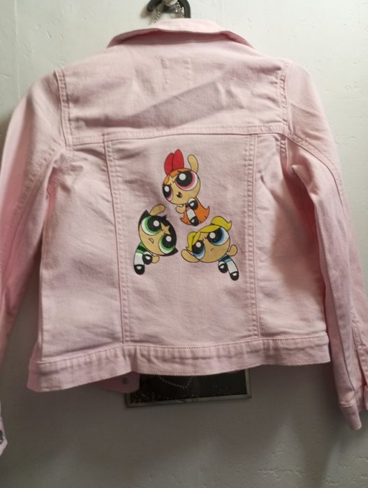 Kurtka dżinsowa z motywem Atomówki dla dziewczynki na rozmiar 140 cm