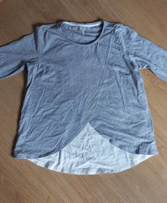 Bluzka koszulka ESMARA ciążowa z rękawem 40/42 Szara