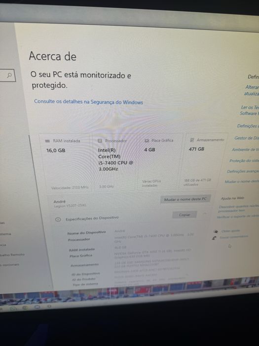 Torre gaming  lenovo