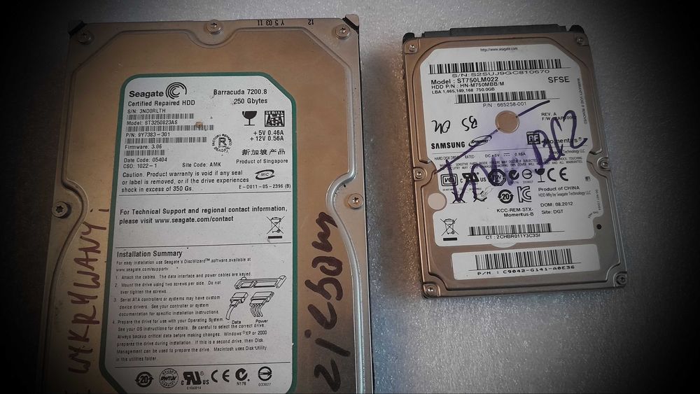 uszkodzone dysk twarde sata 2,5" i 3,5" WD maxtor seagate samsung