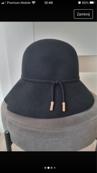H&M wełniany kapelusz,elegancki i kobiecy