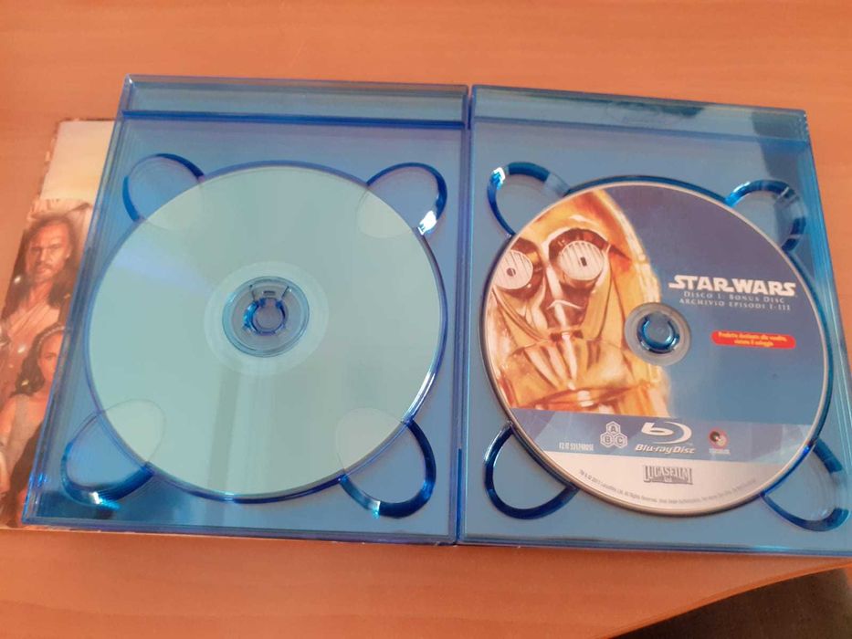 Star Wars Blu-Ray - Coleção (Eps. 1-6 + extras) - 9 discos