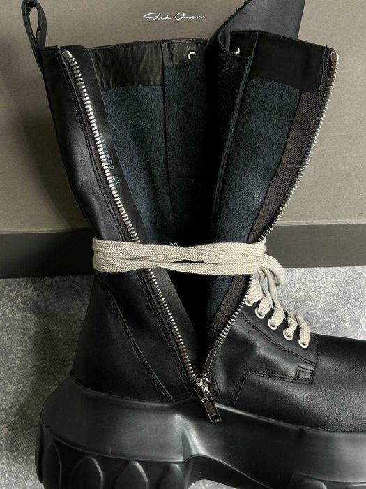 Черевики Rick Owens Dr. Martens Mega lace Tractor boots чорні ботинки