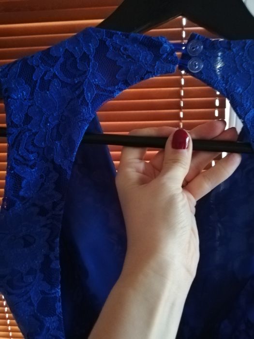 Sukienka wieczorowa SUGARFREE CHABROWA, niebieska roz. 38 M