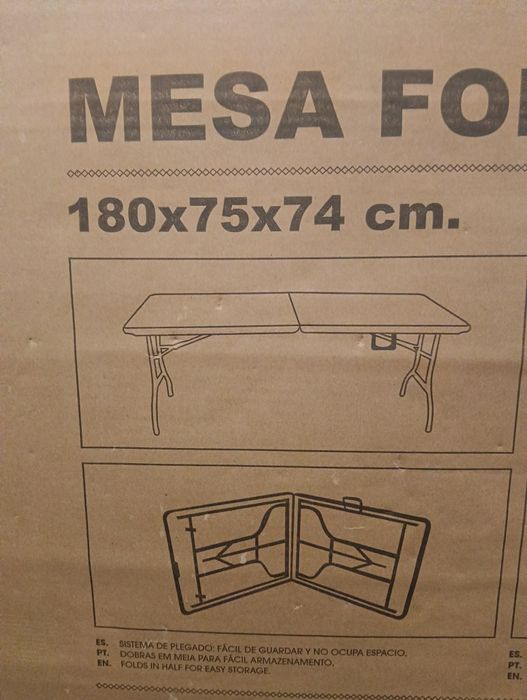 2X Mesas Dobráveis 180cm Novas na Caixa