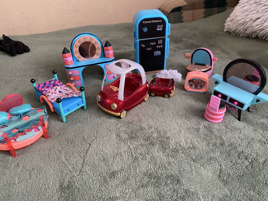 Меблі для ляльок лол Lol оригінал машинка холодильник ліжко телевізор