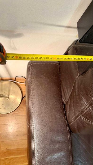 Duży narożnik skórzany z funkcją spania – 260 × 185 cm