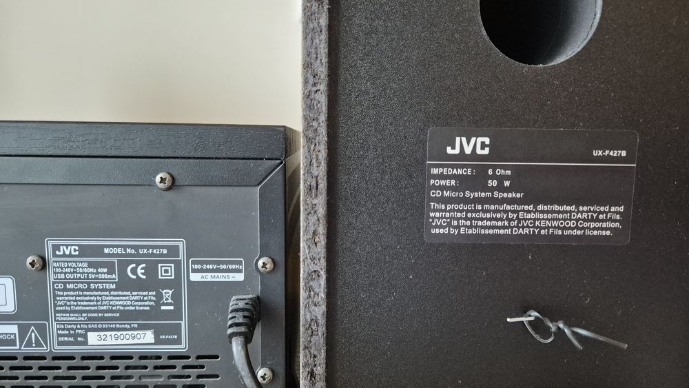 Mini sistema som Hi-Fi JVC