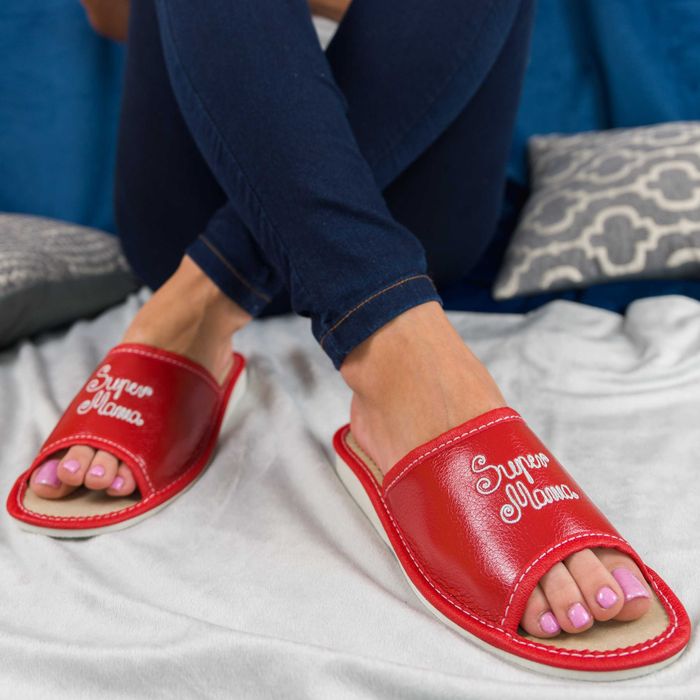 Buty damskie kapcie pantofle SUPER MAMA na prezent NOWO