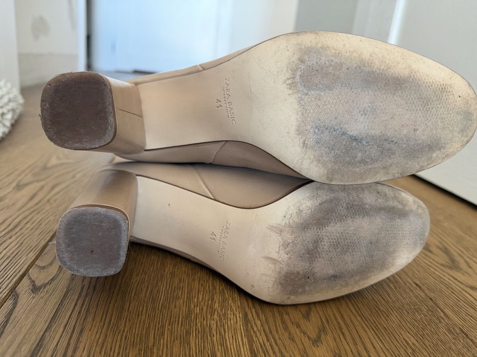 Skórzane kozaki pod kolano Zara r.41