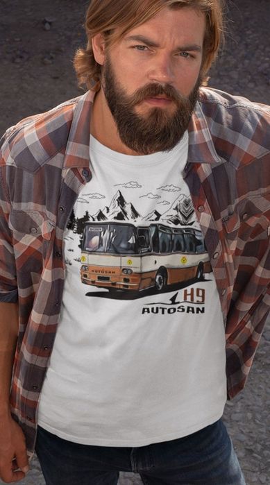 AUTOSAN H9 autobus koszulka męska z nadrukiem PRL 8 rozmiarów NOWA