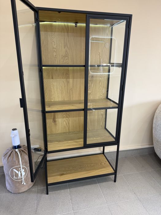 Сервант темний дуб/чорний