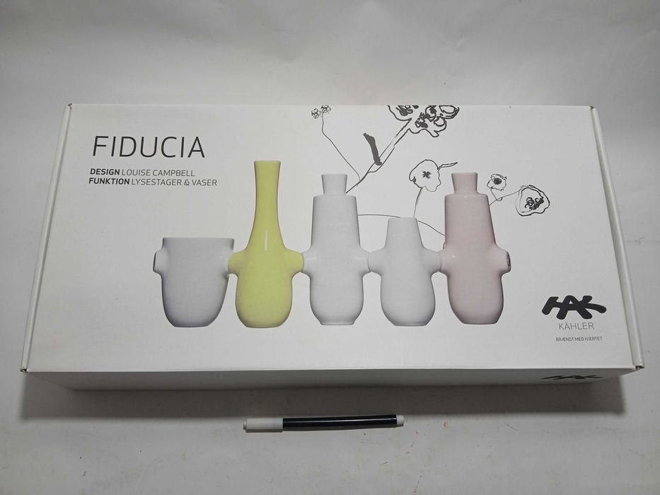 Conjunto 5 castiçais / vasos - KAHLER FIDUCIA - Novo na caixa
