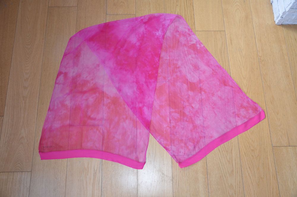 Jaeger chusta szal 100% silk jedwab róż