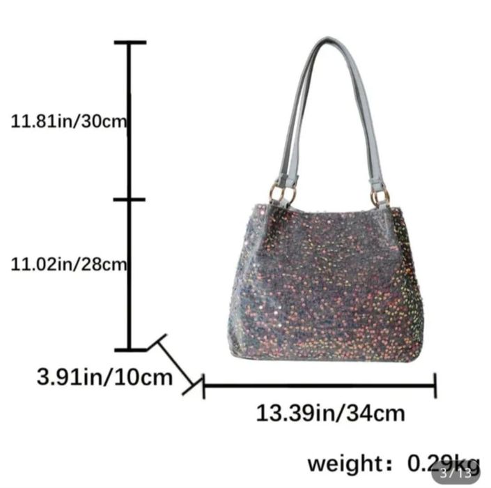 Modna torebka z cekinami.