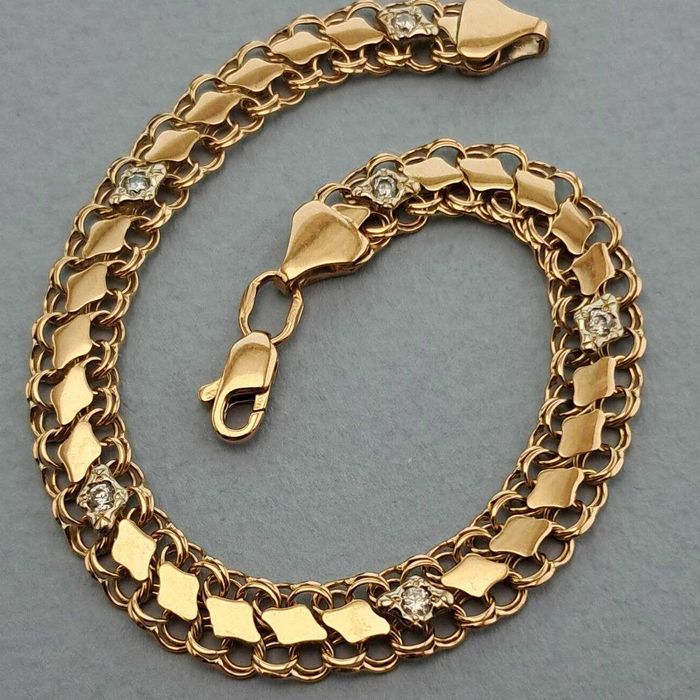 ‼Золотой браслет женский 6,18 гр 17 см Золотий Браслетик Золото 585 пр