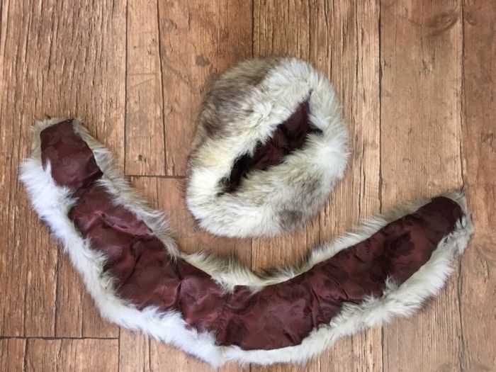 Czapka oraz kołnierz z srebrnego lisa