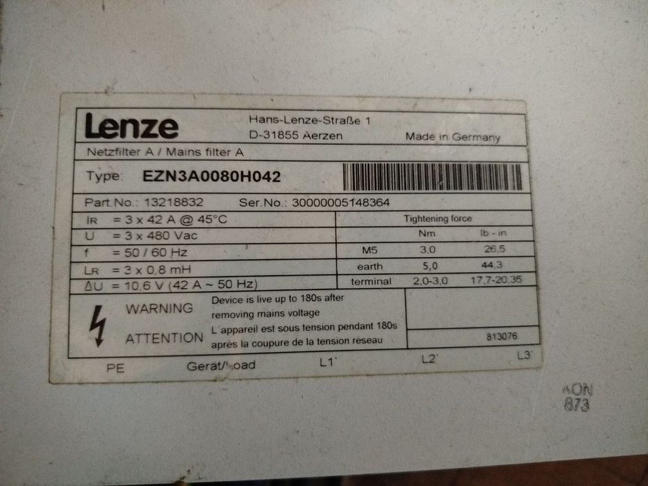 Сетевой фильтр Lenze