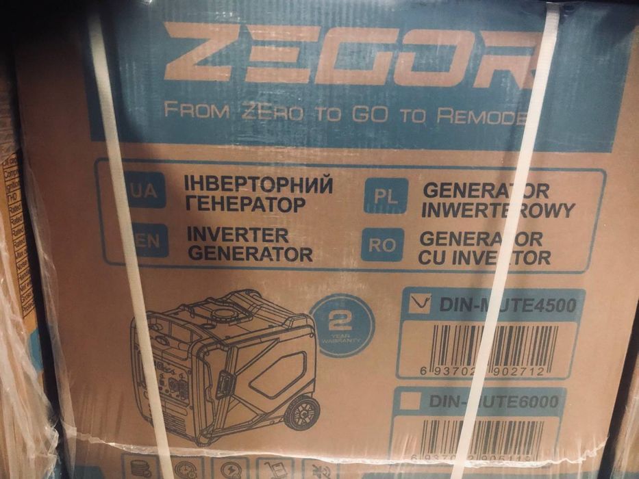 Бензиновий інверторний генератор ZEGOR DIN-MUTE4500 , ГАРАНТІЯ,4.5 кВт