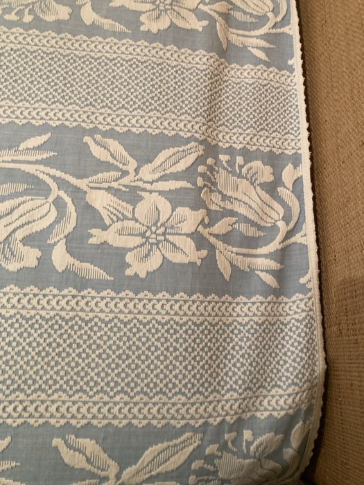 Colcha de cama de casal azul, de algodão- NOVA