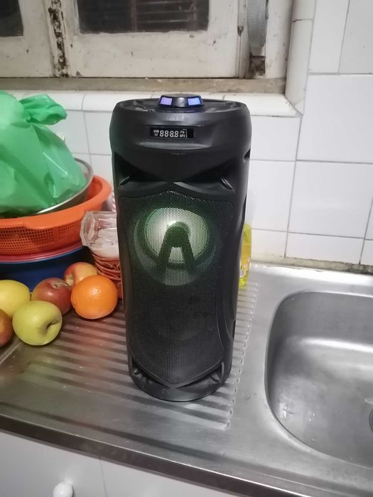 Coluna portátil com som, rádio, Mp3, Bluetooth, mocrofone