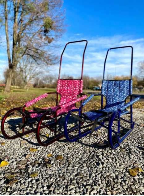 Санки дитячі санчата саночки з батьківською ручкою нові складні