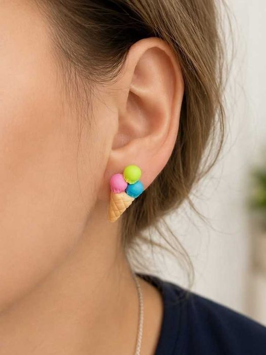 kolczyki SŁODKIE GAŁKI - LODY! NOWE! HandMade Uroczy Drobiazg